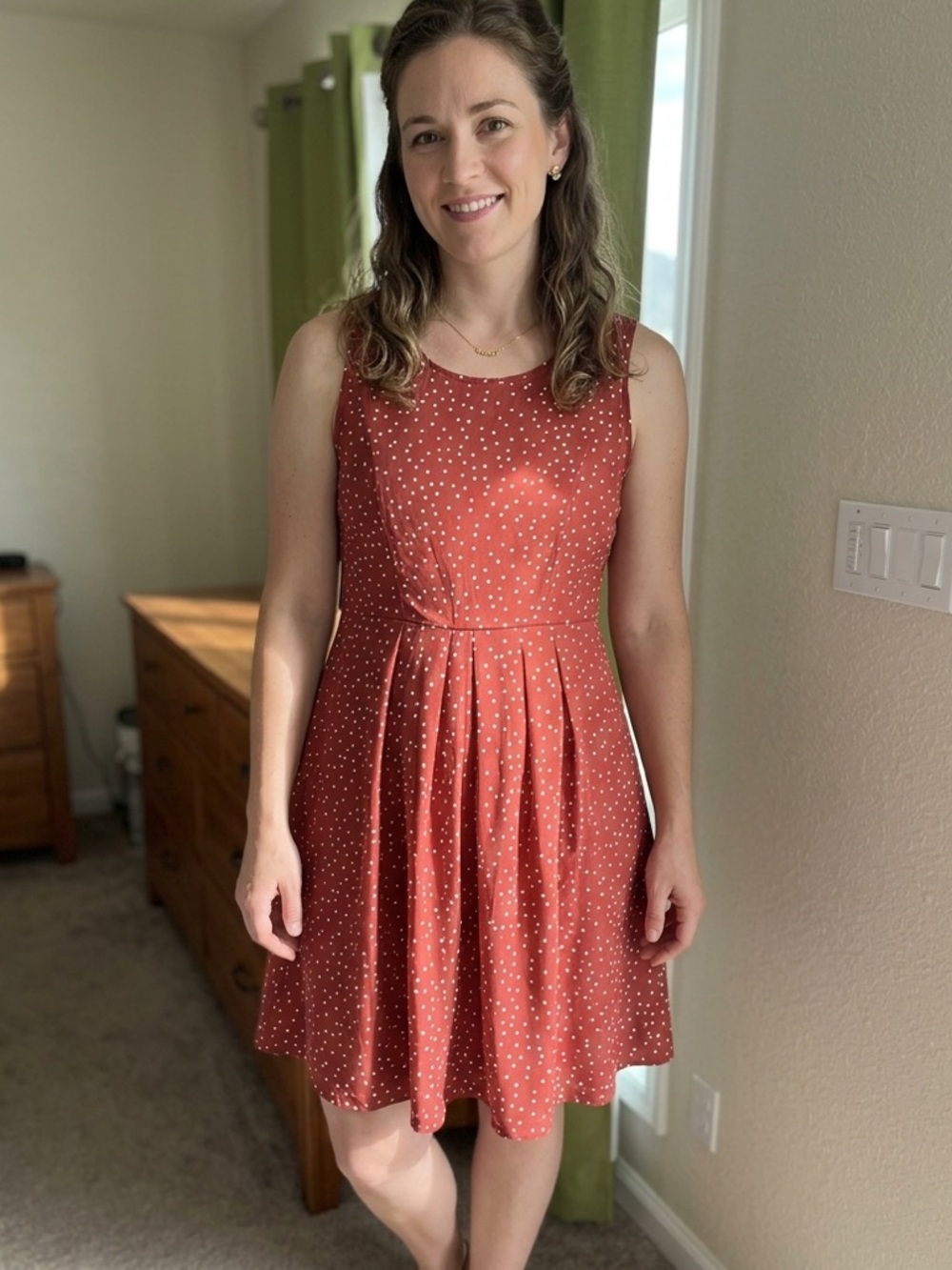 Red Polka Dot Sleeveless Fit & Flare Dress
